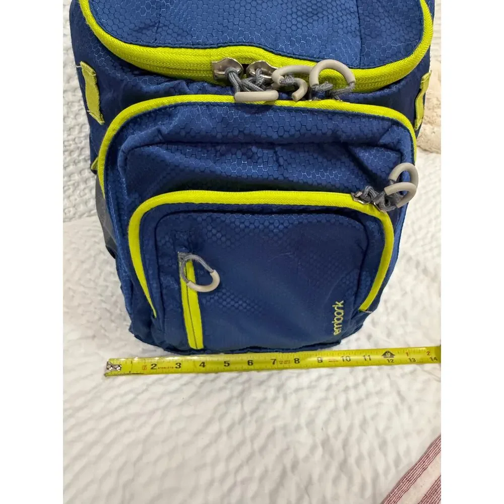 Embark Backpack Laptop School Travel Hiking Navy Lime Multi Pocket Target 18in L